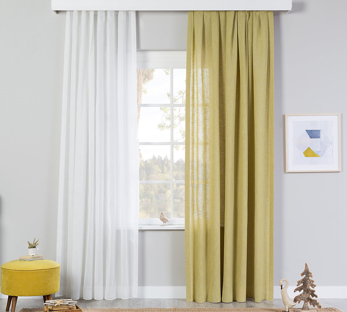 Dressy Background Curtain Mustard (100x260 cm)