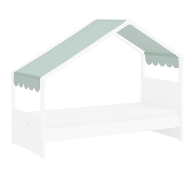 Montes Bettzellt für Hausbett mit Seitendach (Grün)