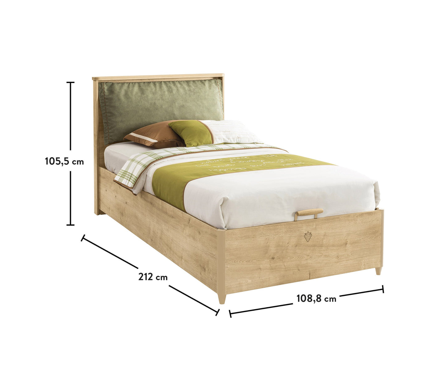 Mocha Bed Bed With Base (100x200 cm)