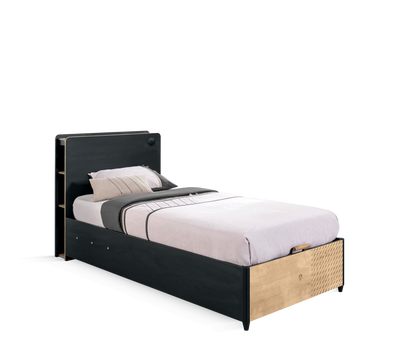 Black Bed With Base (100x200 cm)