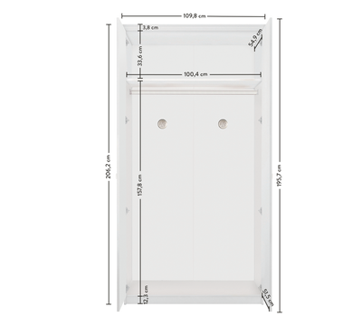 Selena Grey 2 Doors Wardrobe