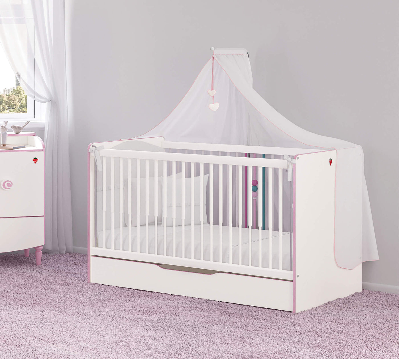 Princess Baby Bed With Lift (70x140 cm)